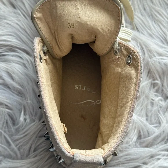 Christian Louboutin Veau Velour Spiked Sneakers - Picture 8 of 12